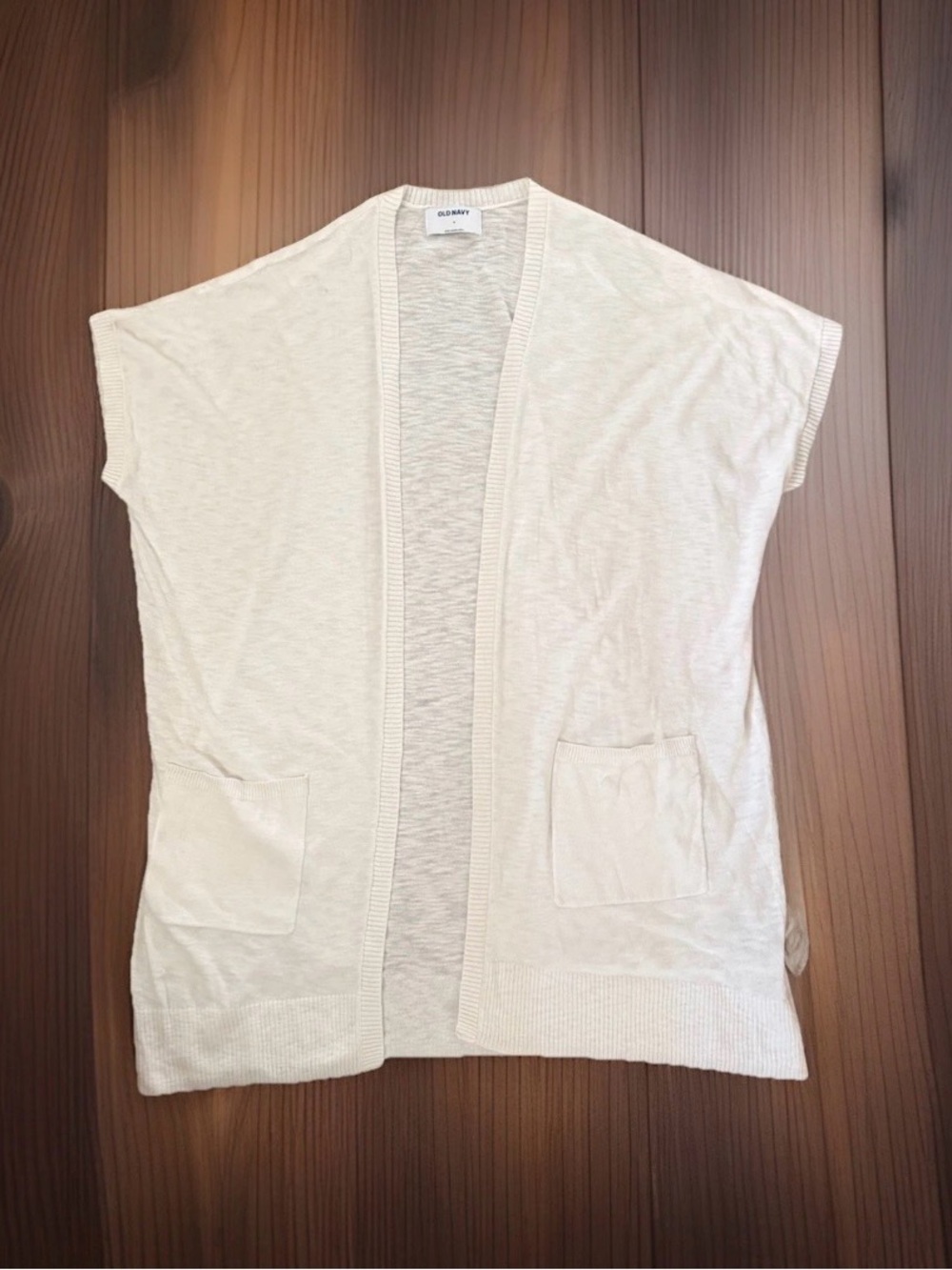 Women’s Old Navy Off-White Short Sleeve Open Cardigan